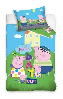 Peppa Pig, 2-częściowy komplet pościeli bawełnianej, 100x135 cm za 53,49 zł w Smyk