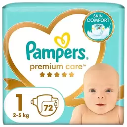 Pampers, Premium Care, pieluchy jednorazowe, rozmiar 1, 2-5 kg, 72 szt. za 69,99 zł w Smyk