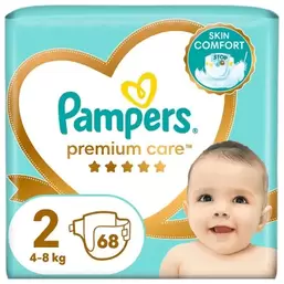 Pampers, Premium Care, pieluchy jednorazowe, rozmiar 2, 4-8 kg, 68 szt. za 75,49 zł w Smyk