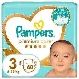 Pampers, Premium Care, pieluchy jednorazowe, rozmiar 3, 6-10 kg, 60 szt. za 79,99 zł w Smyk