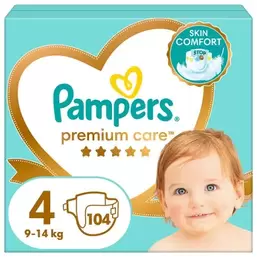 Pampers, Premium Care, pieluchy jednorazowe, rozmiar 4, 9-14 kg, 104 szt. za 137,99 zł w Smyk