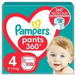 Pampers, Pants, pieluchomajtki, rozmiar 4, 9-15 kg, 108 szt. za 109,99 zł w Smyk