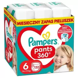 Pampers, Pants, pieluchomajtki, rozmiar 6, 14-19 kg, 132 szt. za 159,99 zł w Smyk