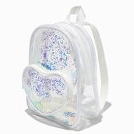 Claire's Club Transparent Shaker Heart White Mini Backpack za 77,94 zł w Claire's