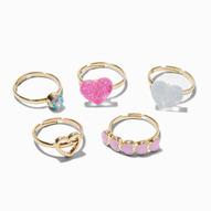 Claire's Club Gold Heart Box Rings - 5 Pack za 21,45 zł w Claire's