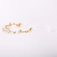 Gold Metallic Flower Crown Tie Headwrap - White za 25,96 zł w Claire's