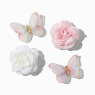Claire's Club Butterfly & Chiffon Flower Hair Clips - 4 Pack za 17,45 zł w Claire's