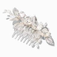 Embellished Matte Silver-tone & Pearl Flower Hair Comb za 29,16 zł w Claire's