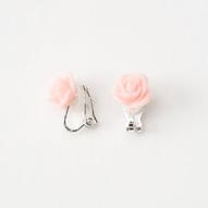 Silver Glitter Rose Clip On Stud Earrings - Pink za 13,96 zł w Claire's