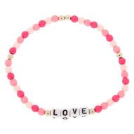 Love Beaded Stretch Bracelet - Pink za 5,16 zł w Claire's