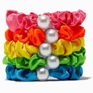Claire's Club Neon Rainbow Pearl Scrunchies - 6 Pack za 13,96 zł w Claire's