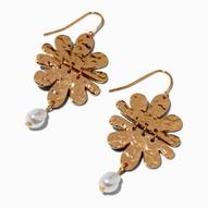 Gold-tone Flower Hinged 2" Drop Earrings za 25,74 zł w Claire's