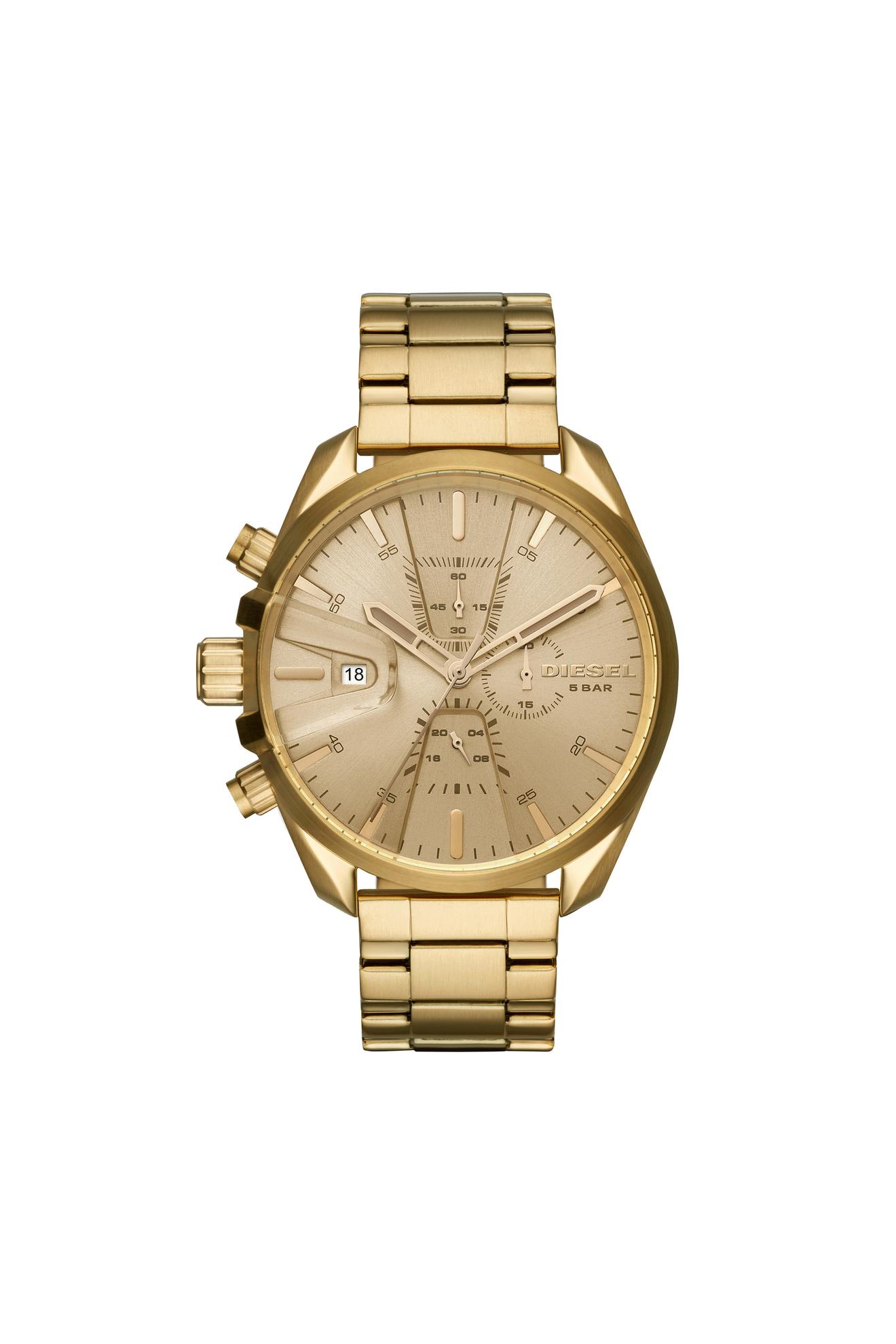 Gold watch with single-link strap, 47 mm za 209 zł w Diesel