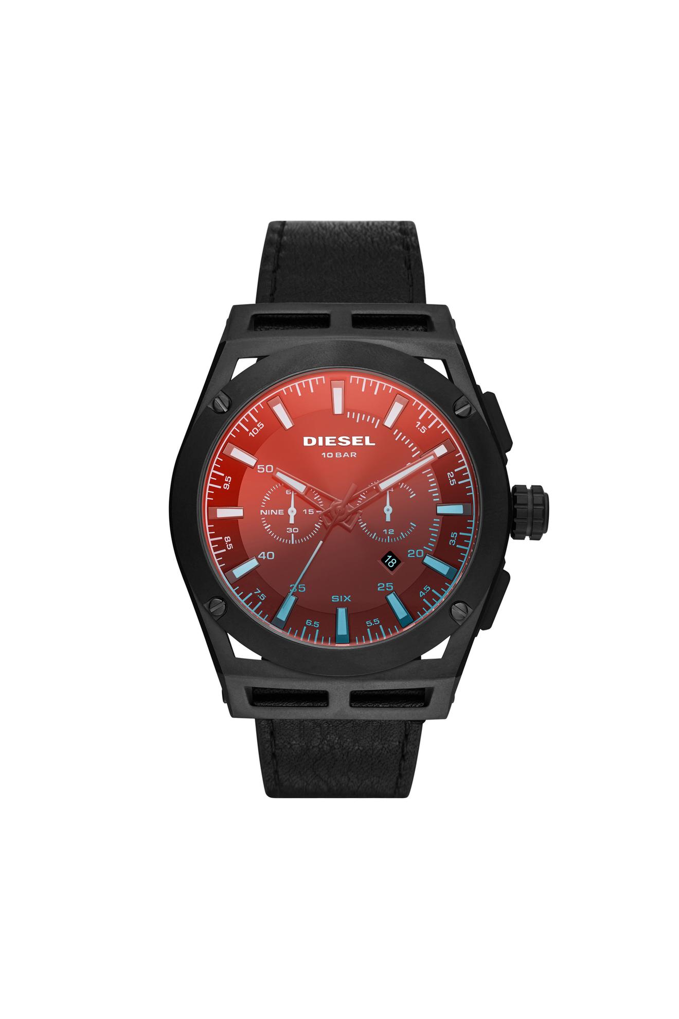 Timeframe chronograph black leather watch za 134 zł w Diesel