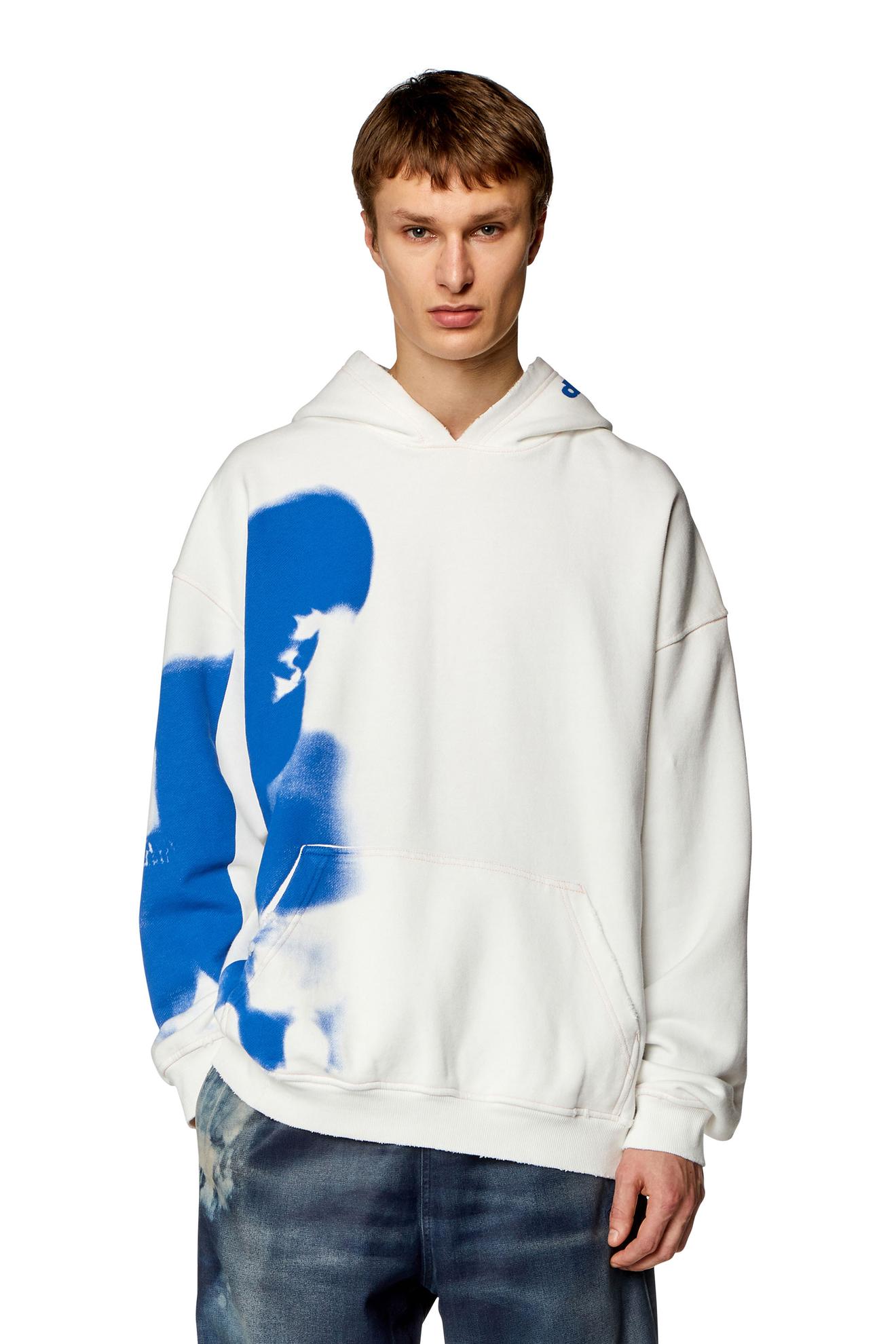 Distressed hoodie with smudgy print za 207 zł w Diesel