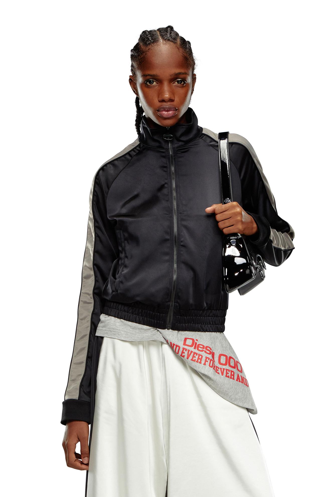 Mixed-material track jacket with side stripes za 292 zł w Diesel