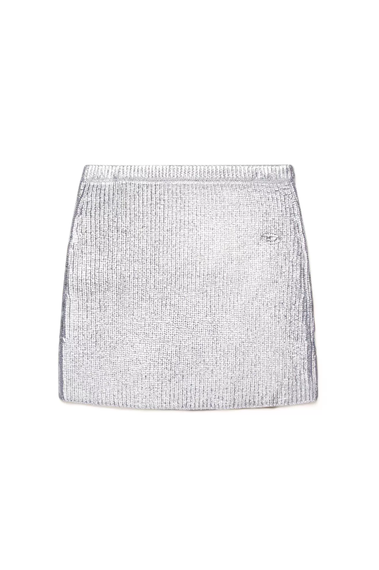 Metallic mini skirt in coated knit za 190 zł w Diesel