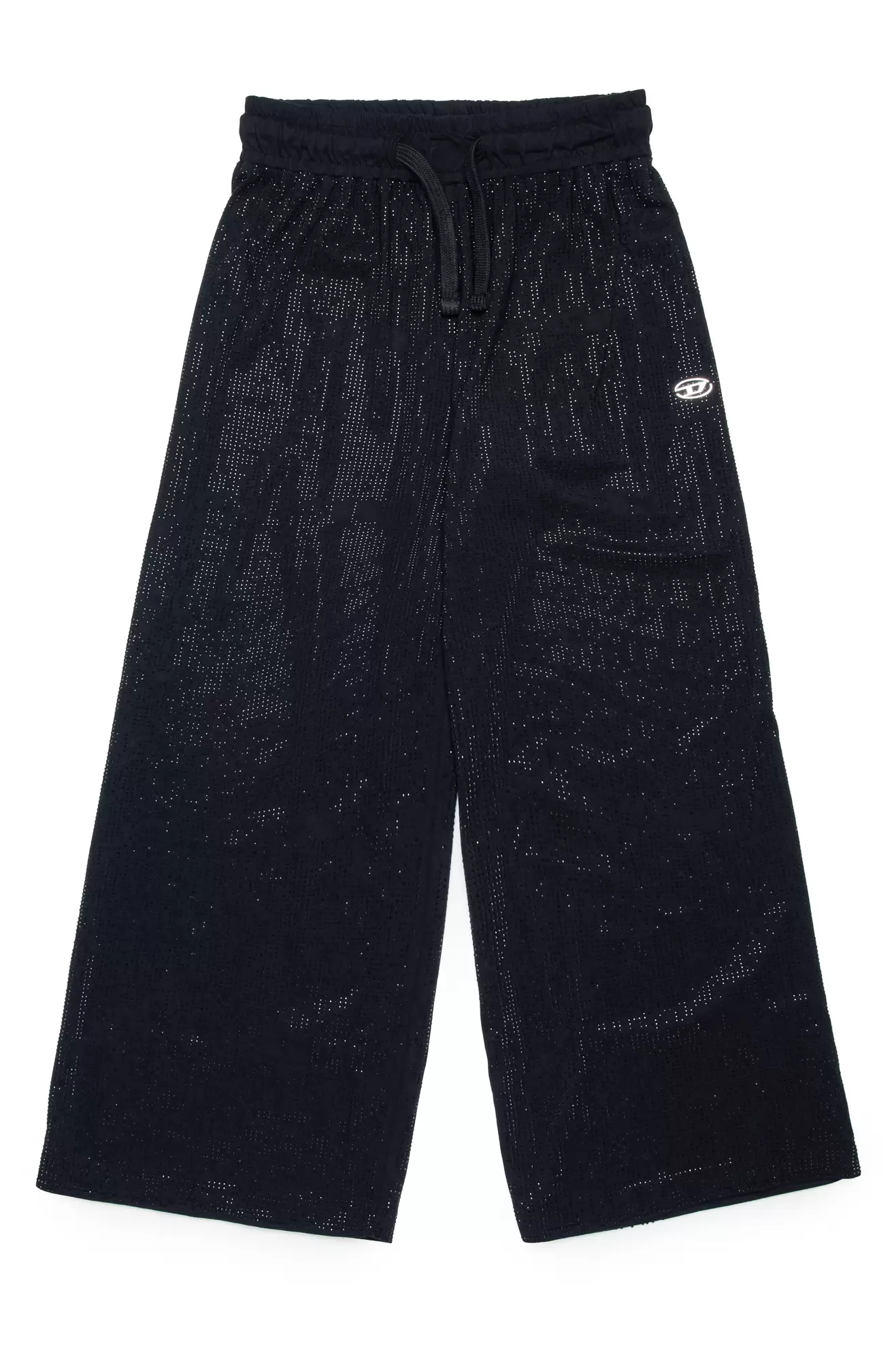 Cotton trousers with micro-rhinestones za 240 zł w Diesel