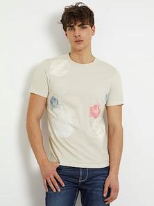 T-shirt z kwiatowym haftem za 225 zł w Guess