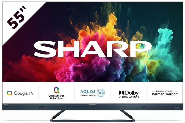 Telewizor LED SHARP 55FQ8EG 55'' 4K 144Hz Google TV Quantum Dot za 3299 zł w Media Markt