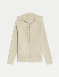 Cotton Rich Ribbed Zip Up Hoodie za 200 zł w Marks and Spencer