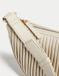 Leather Pleated Sling Cross Body Bag za 450 zł w Marks and Spencer
