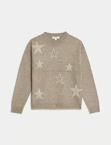 Star Crew Neck Relaxed Fit Jumper za 160 zł w Marks and Spencer