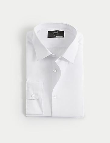 Slim Fit Easy Iron Cotton Blend Shirt za 110 zł w Marks and Spencer